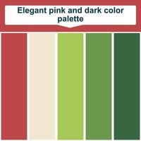 Elegant Maroon and dark green color palette. 5 set color palette. Beautiful color palette vector