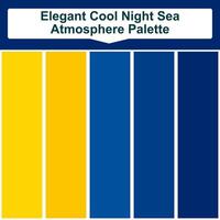 Elegant Cool Night Sea Atmosphere Palette. 5 set color palette. Beautiful color palette vector