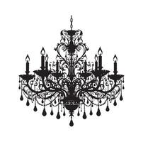 chandelier illustration icon silhouette style vector