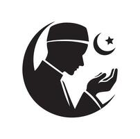 Muslim Praying silhouette. praying symbol illustration vector