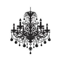 chandelier illustration icon silhouette style vector