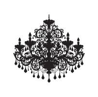 chandelier illustration icon silhouette style vector