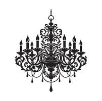 chandelier illustration icon silhouette style vector