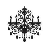 chandelier illustration icon silhouette style vector