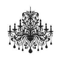 chandelier illustration icon silhouette style vector