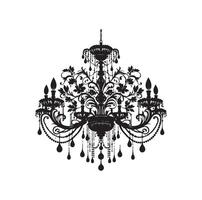 chandelier illustration icon silhouette style vector