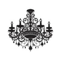 chandelier illustration icon silhouette style vector