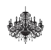 chandelier illustration icon silhouette style vector