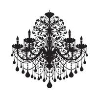 chandelier illustration icon silhouette style vector