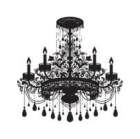 chandelier illustration icon silhouette style vector