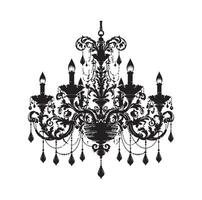 chandelier illustration icon silhouette style vector