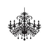 chandelier illustration icon silhouette style vector