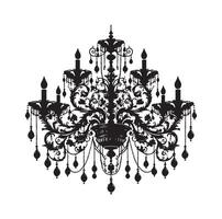 chandelier illustration icon silhouette style vector