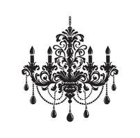 chandelier illustration icon silhouette style vector