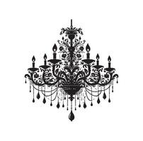 chandelier illustration icon silhouette style vector