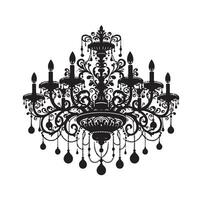 chandelier illustration icon silhouette style vector