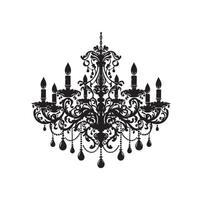 chandelier illustration icon silhouette style vector