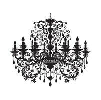 chandelier illustration icon silhouette style vector