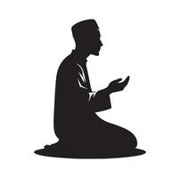 Muslim Praying silhouette. praying symbol illustration vector