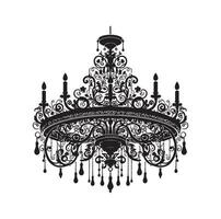 chandelier illustration icon silhouette style vector