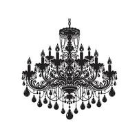 chandelier illustration icon silhouette style vector