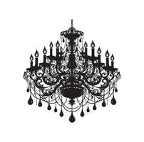 chandelier illustration icon silhouette style vector