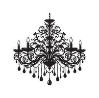 chandelier illustration icon silhouette style vector