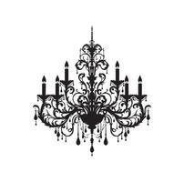 chandelier illustration icon silhouette style vector