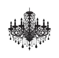 chandelier illustration icon silhouette style vector