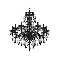 chandelier illustration icon silhouette style vector