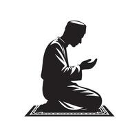 Muslim Praying silhouette. praying symbol illustration vector