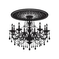 chandelier illustration icon silhouette style vector