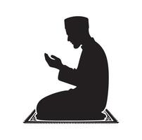 Muslim Praying silhouette. praying symbol illustration vector