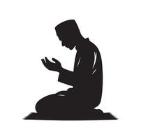 Muslim Praying silhouette. praying symbol illustration vector