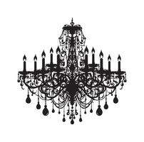 chandelier illustration icon silhouette style vector