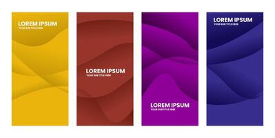 abstract banners set with colorful waves vector