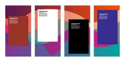 four vertical banners with different colors and shapes vector