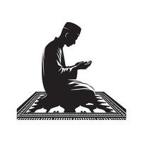 Muslim Praying silhouette. praying symbol illustration vector