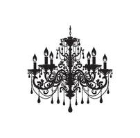 chandelier illustration icon silhouette style vector