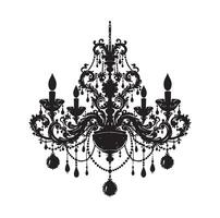 chandelier illustration icon silhouette style vector