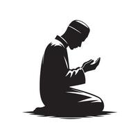 Muslim Praying silhouette. praying symbol illustration vector