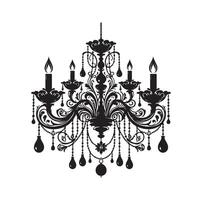 chandelier illustration icon silhouette style vector