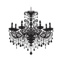 chandelier illustration icon silhouette style vector