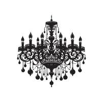 chandelier illustration icon silhouette style vector