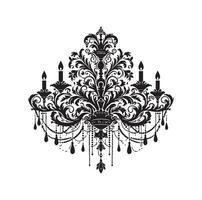 chandelier illustration icon silhouette style vector