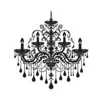 chandelier illustration icon silhouette style vector