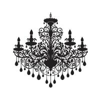 chandelier illustration icon silhouette style vector