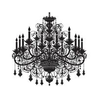 chandelier illustration icon silhouette style vector