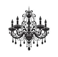 chandelier illustration icon silhouette style vector