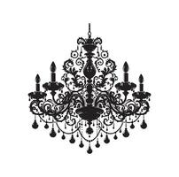 chandelier illustration icon silhouette style vector